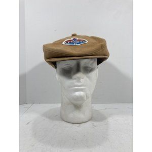 Vintage AMOCO Flat Cap Hat Faux Suede - Good Condition!